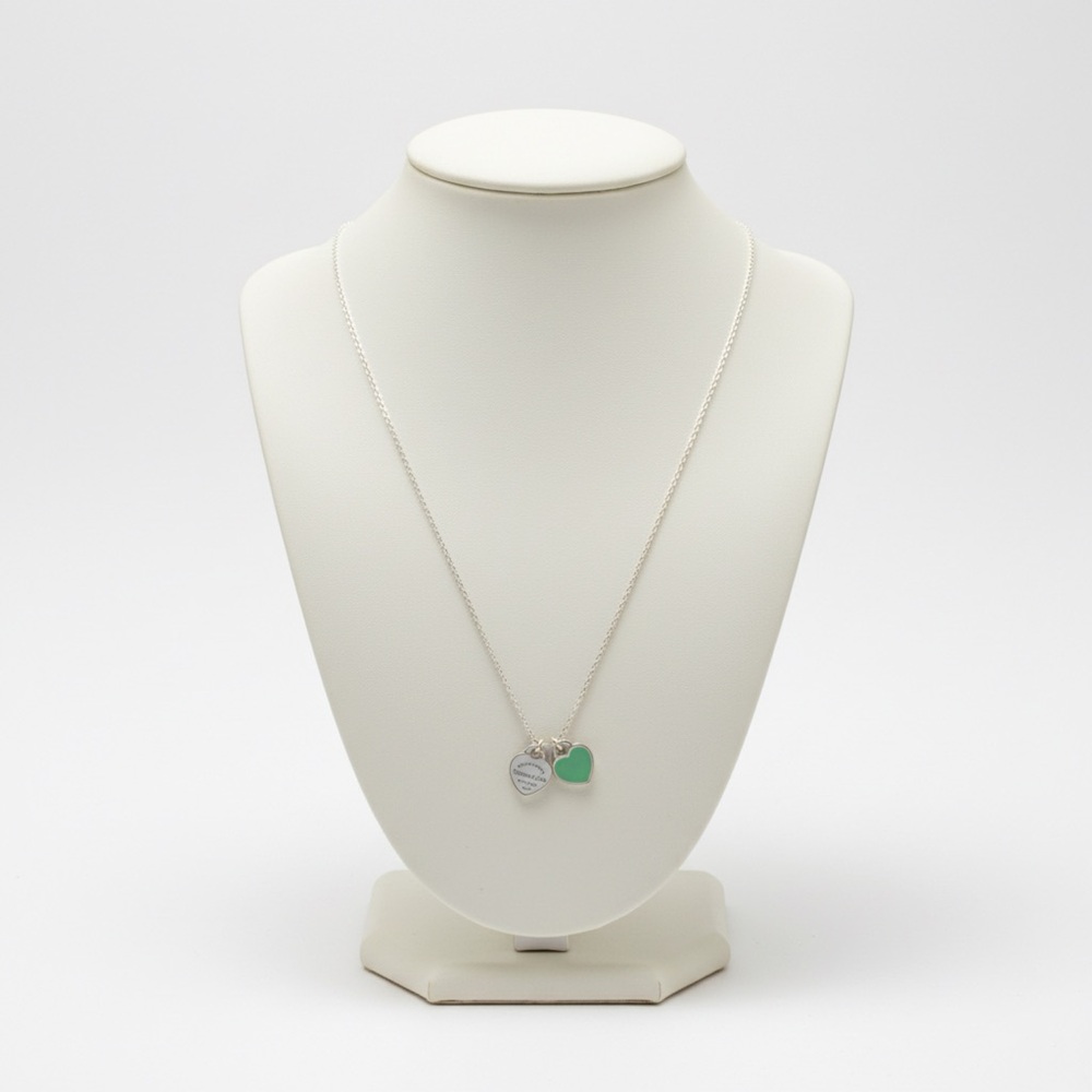 Tiffany Mini Double Heart Tag Pendant Necklace
